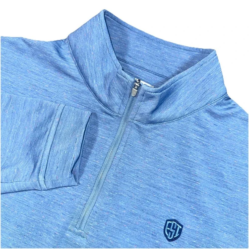 Peter Millar Performance Quarter zip Pullover Mens XL Blue Golf ESI Logo